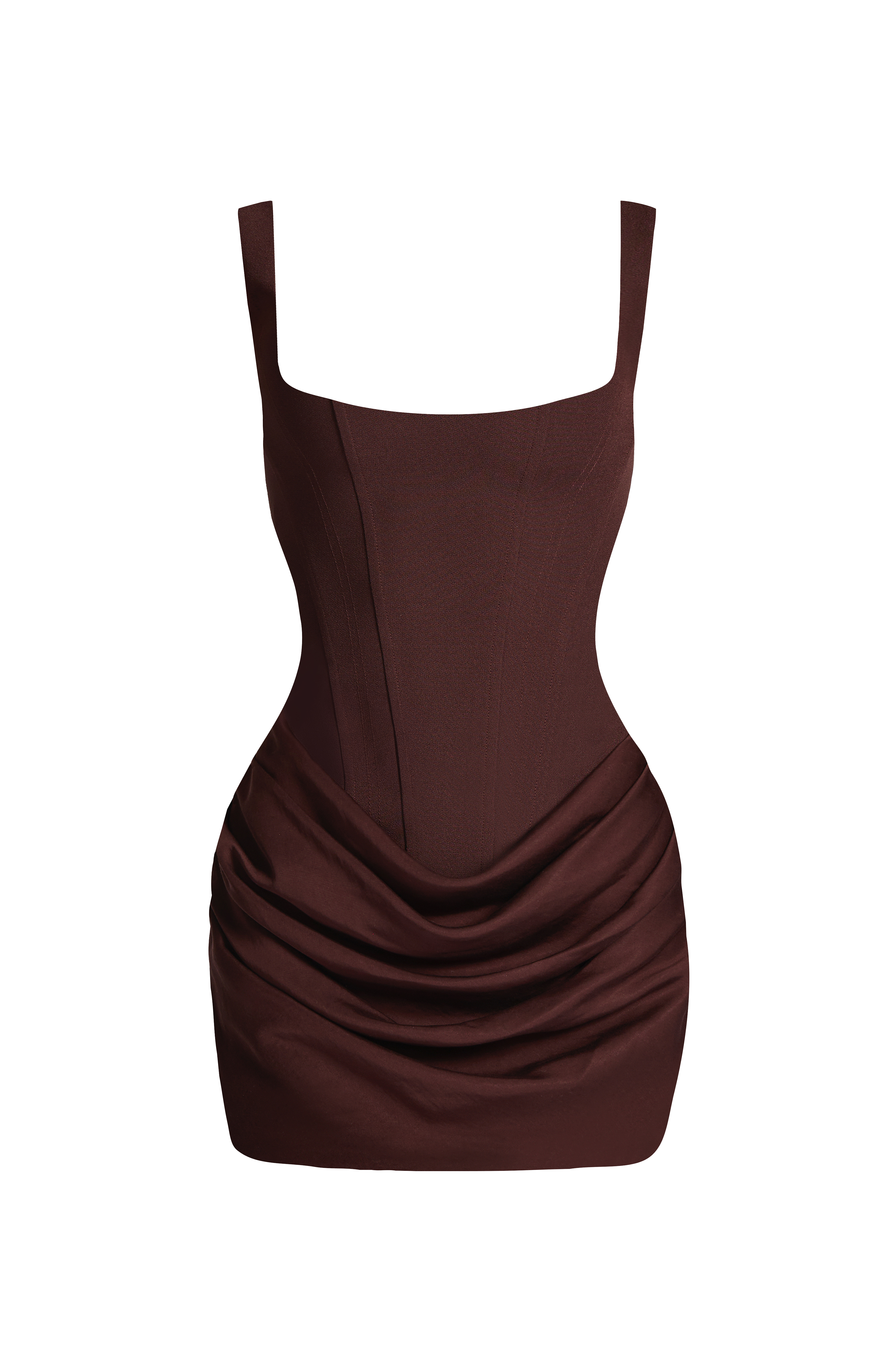 Flourenne Cornessa Mini Dress in Plum Brown