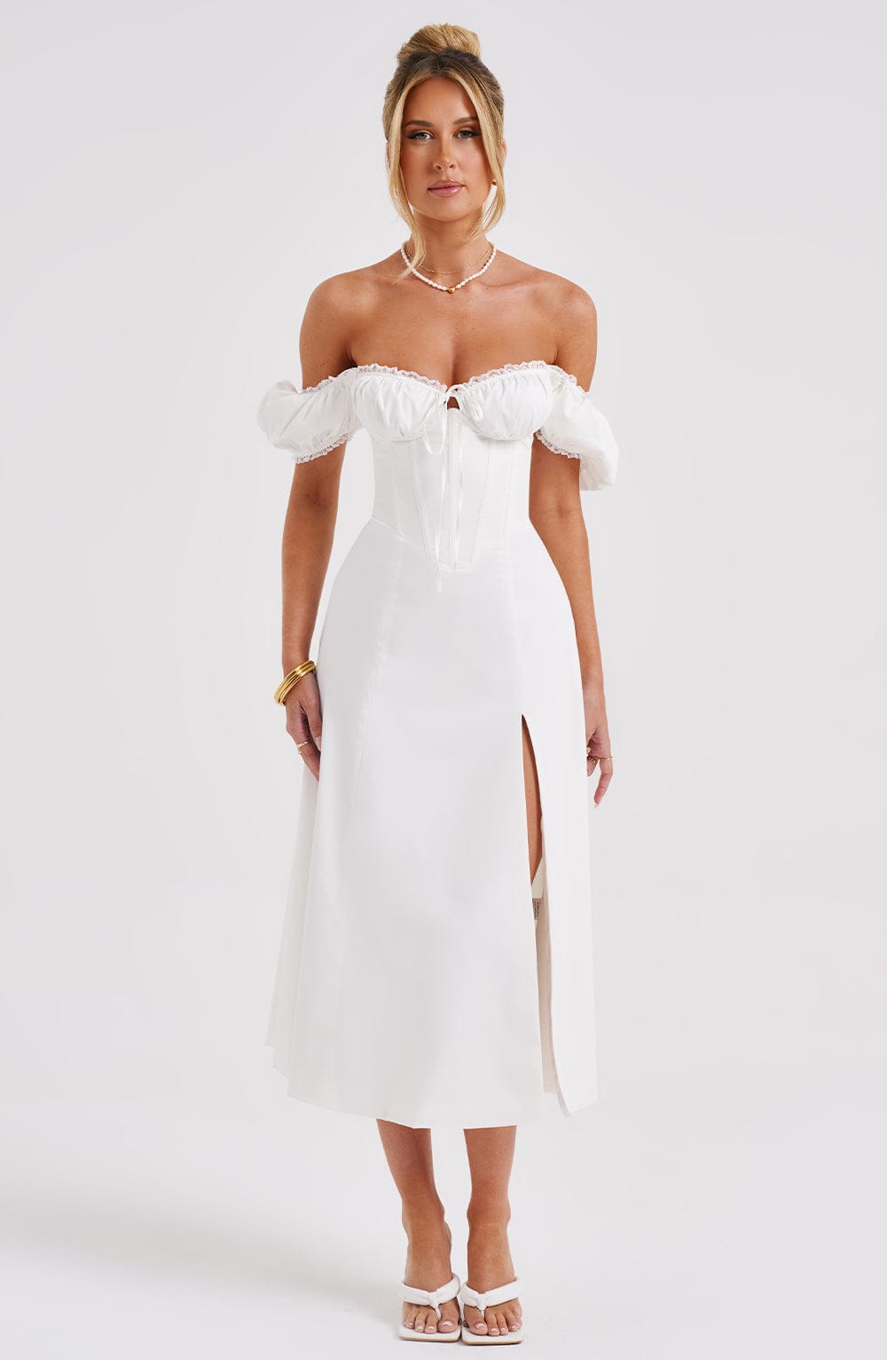 Flourenne Courtenay Midi Dress in Ivory
