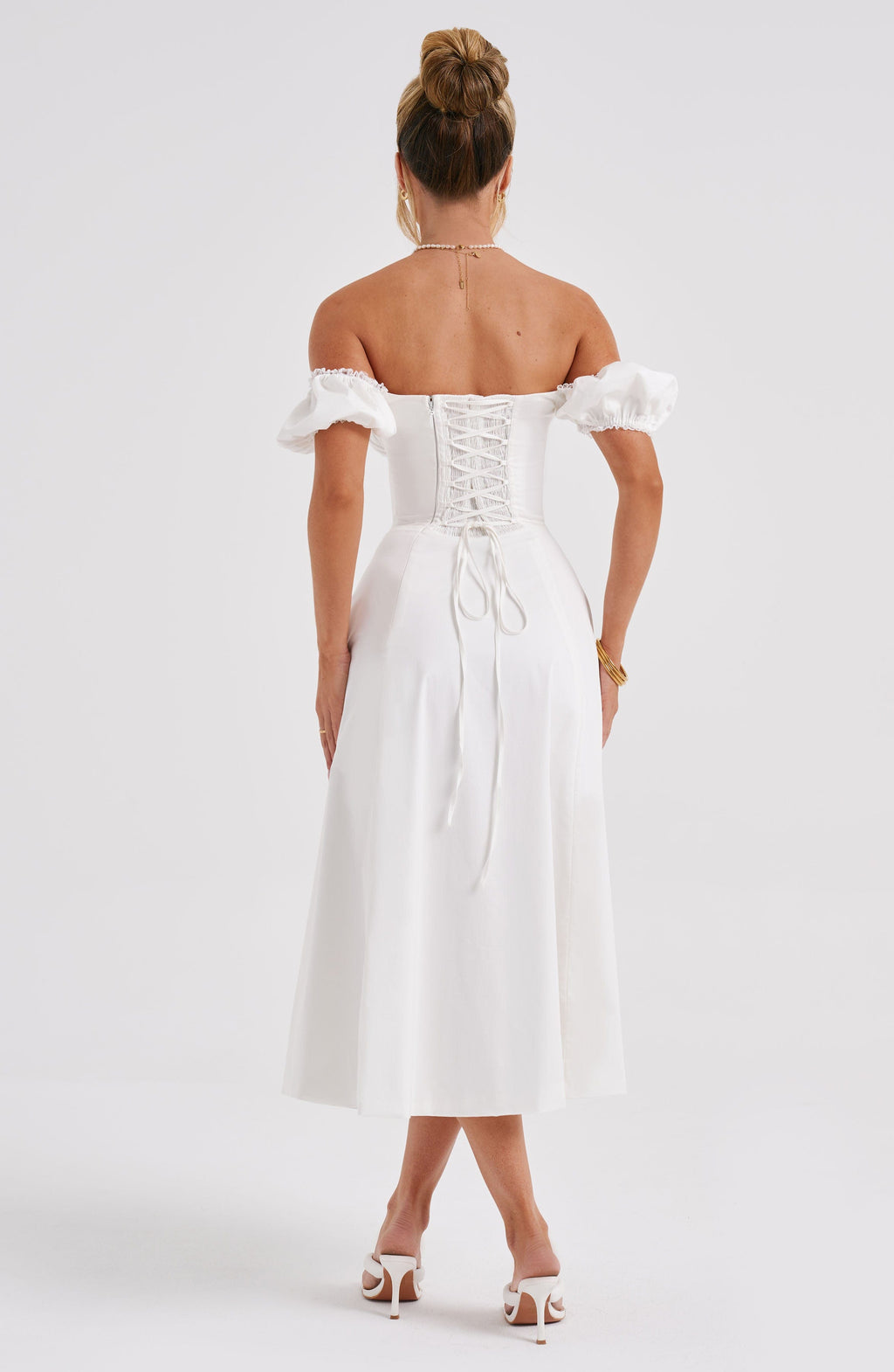 Flourenne Courtenay Midi Dress in Ivory