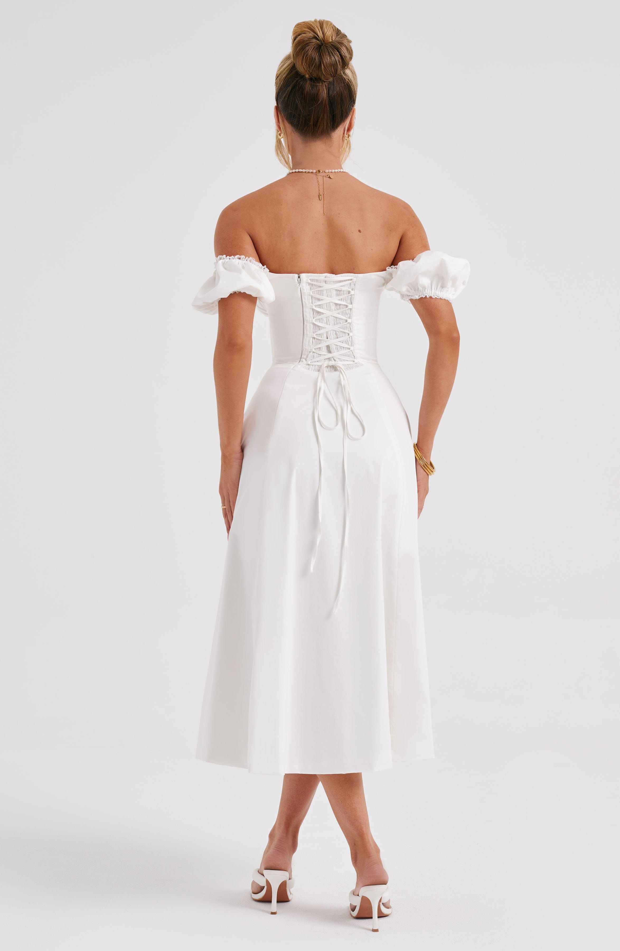 Flourenne Courtenay Midi Dress in Ivory