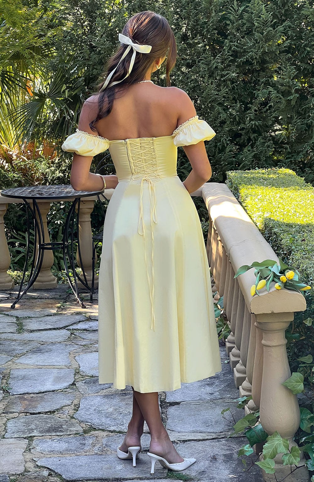 Flourenne Courtenay Midi Dress in Lemon