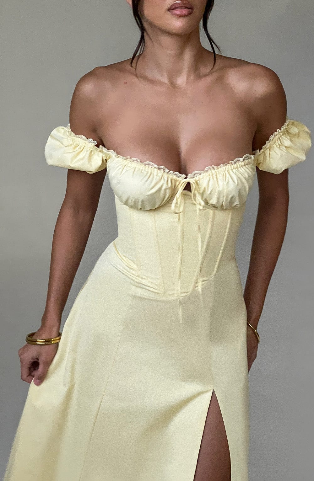 Flourenne Courtenay Midi Dress in Lemon