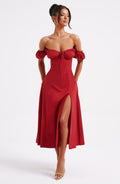 Flourenne Courtenay Midi Dress in Red