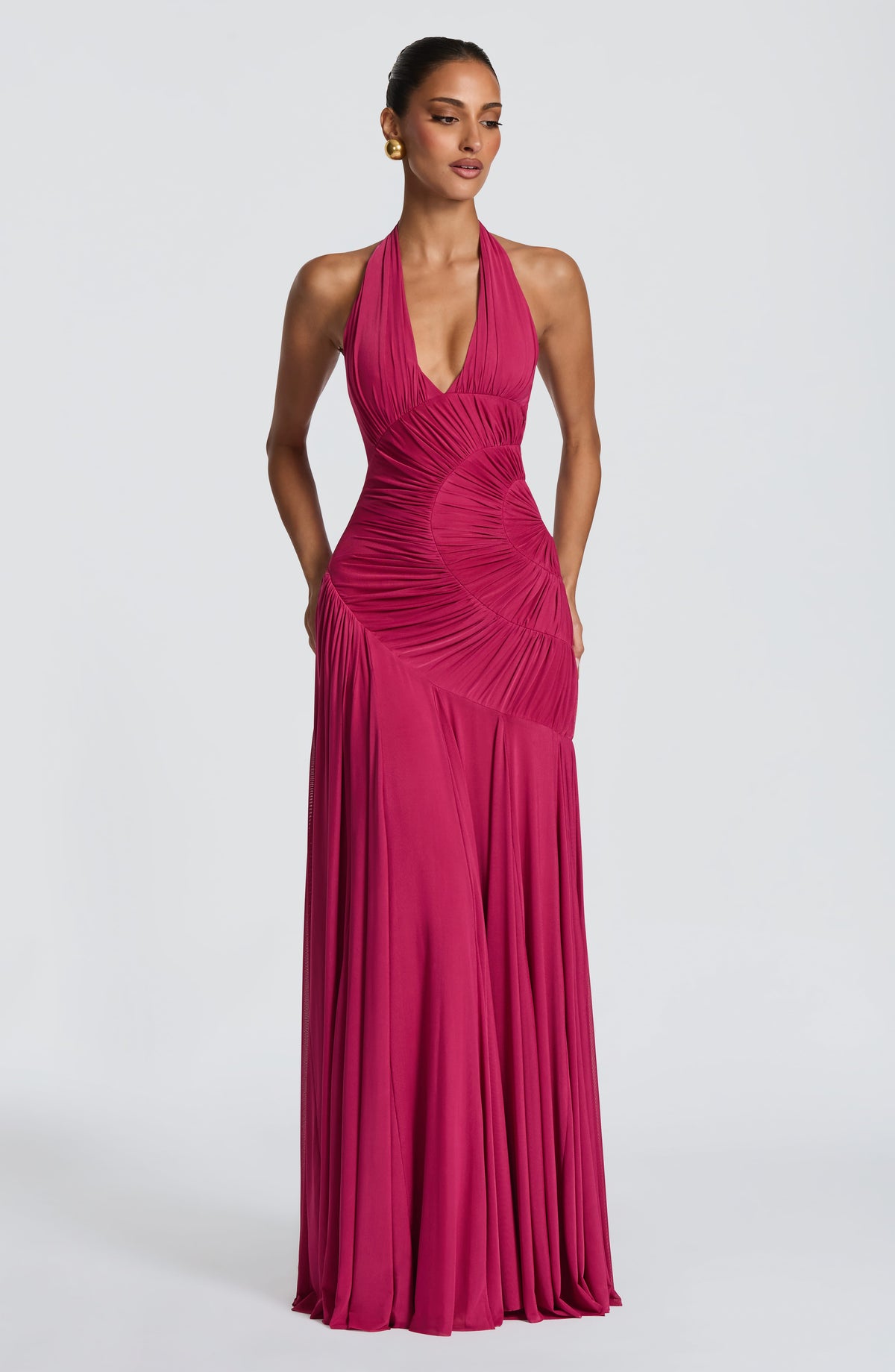 Flourenne Covana Maxi Dress in Raspberry