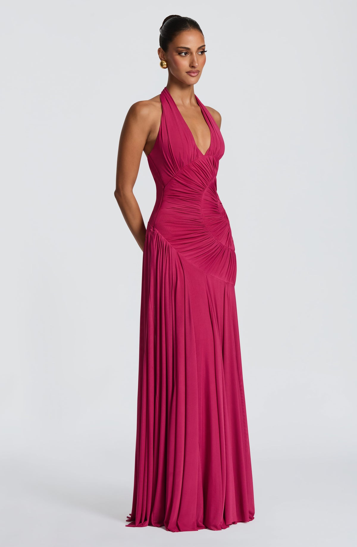 Flourenne Covana Maxi Dress in Raspberry