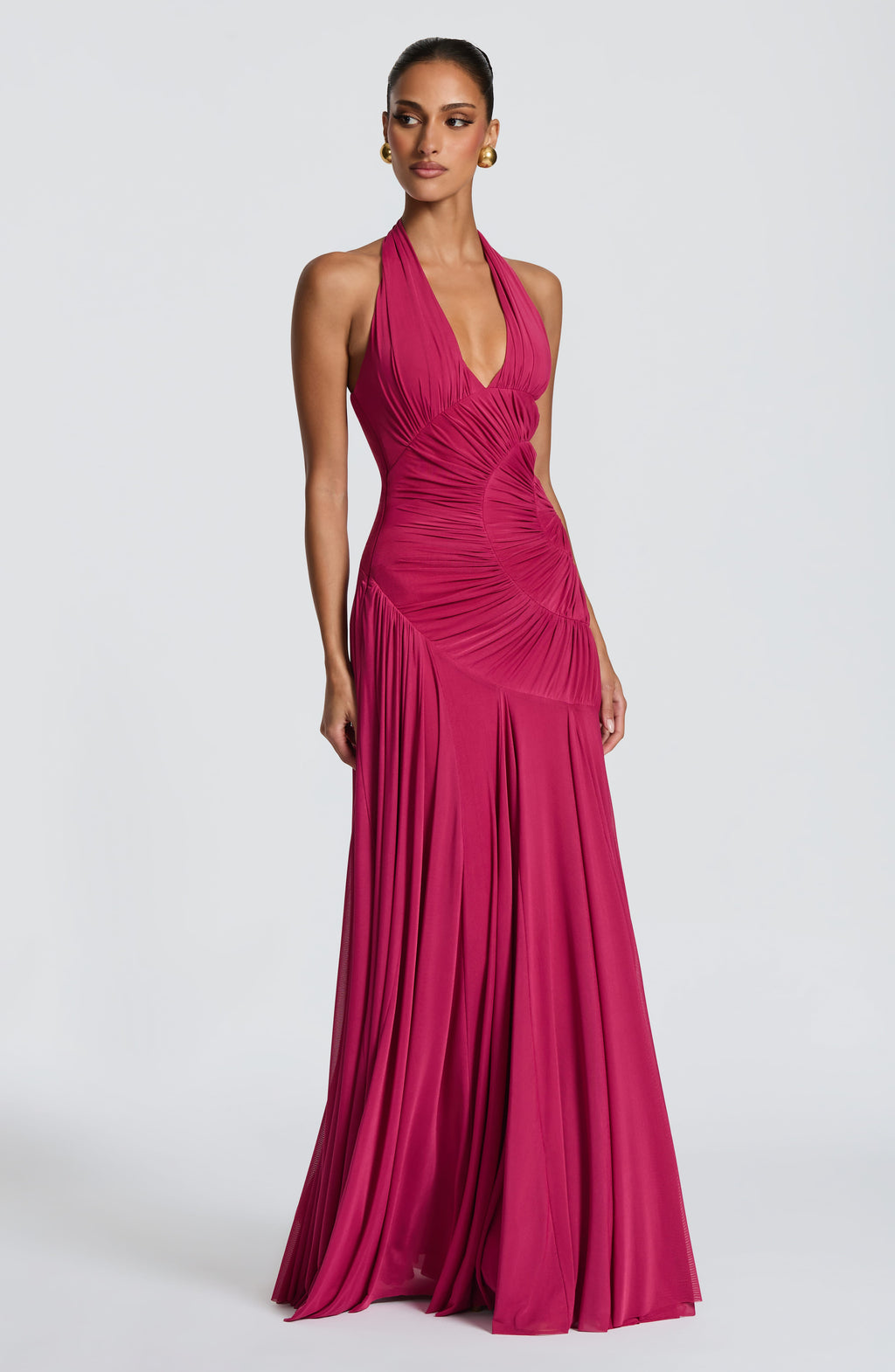 Flourenne Covana Maxi Dress in Raspberry
