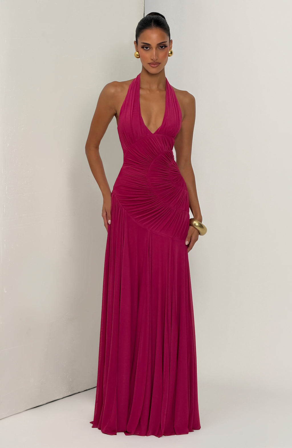 Flourenne Covana Maxi Dress in Raspberry