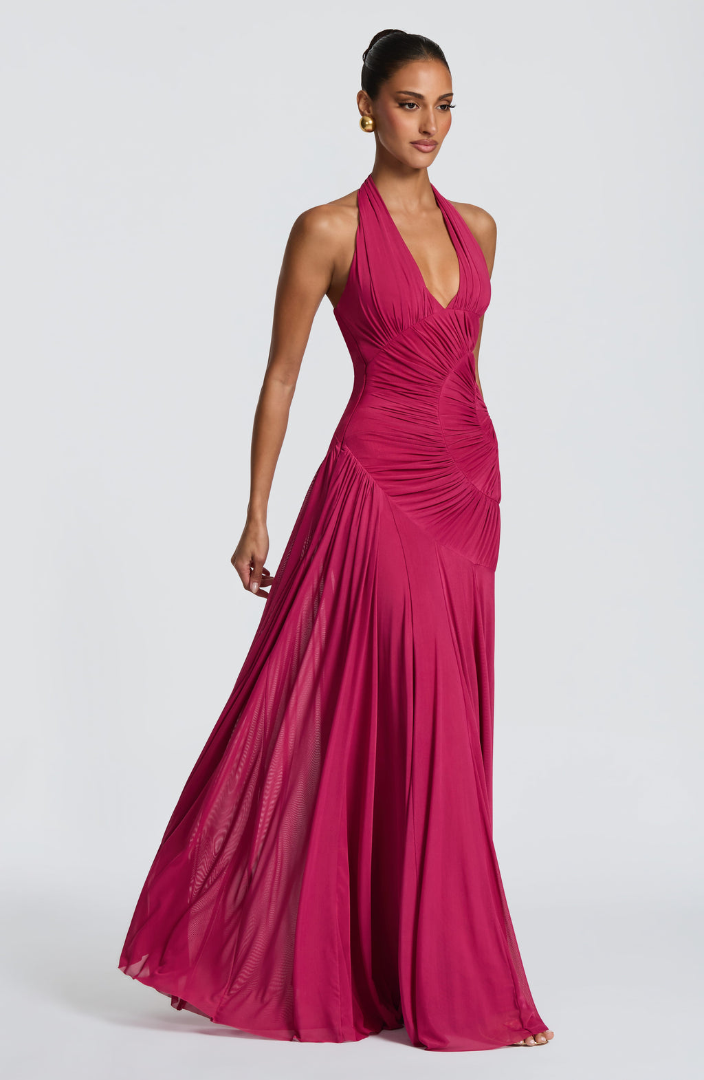 Flourenne Covana Maxi Dress in Raspberry