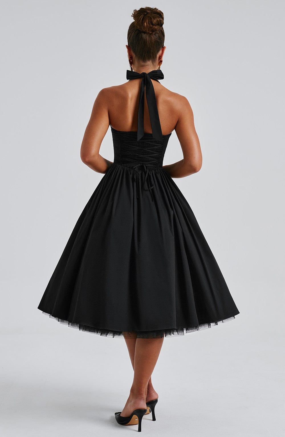 Flourenne Cressia Midi Dress in Black