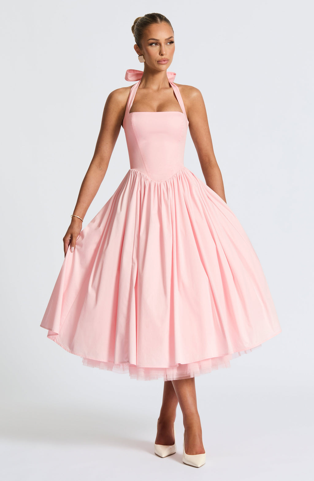 Flourenne Cressia Midi Dress in Blush