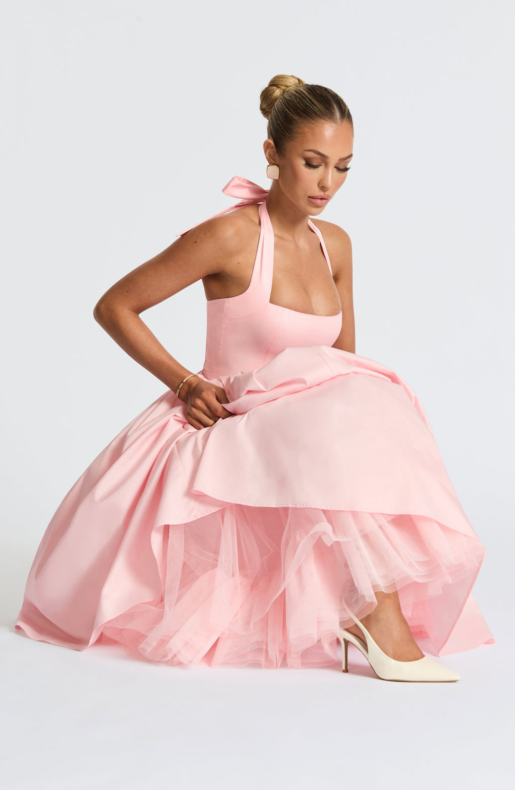 Flourenne Cressia Midi Dress in Blush
