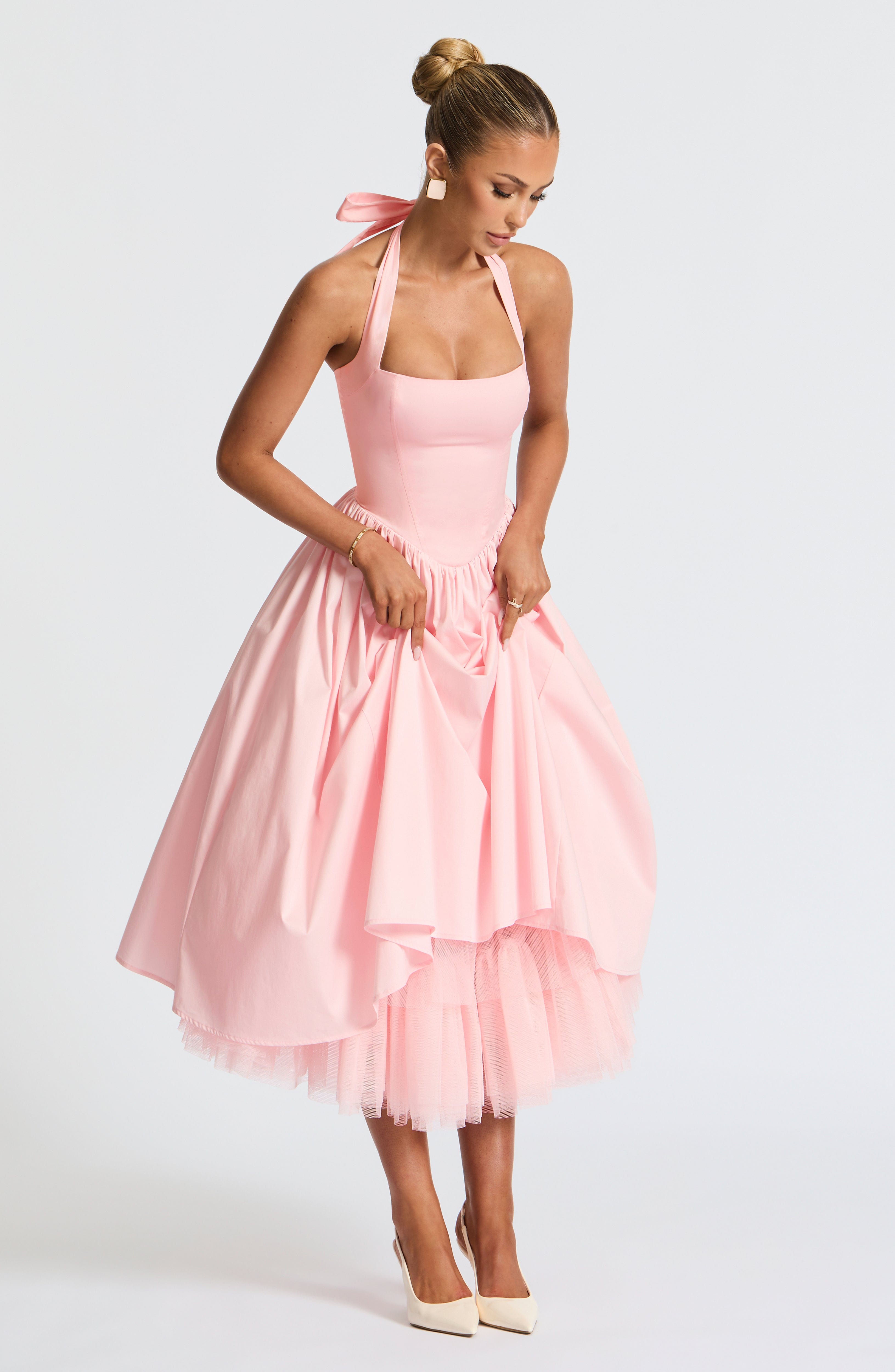 Flourenne Cressia Midi Dress in Blush