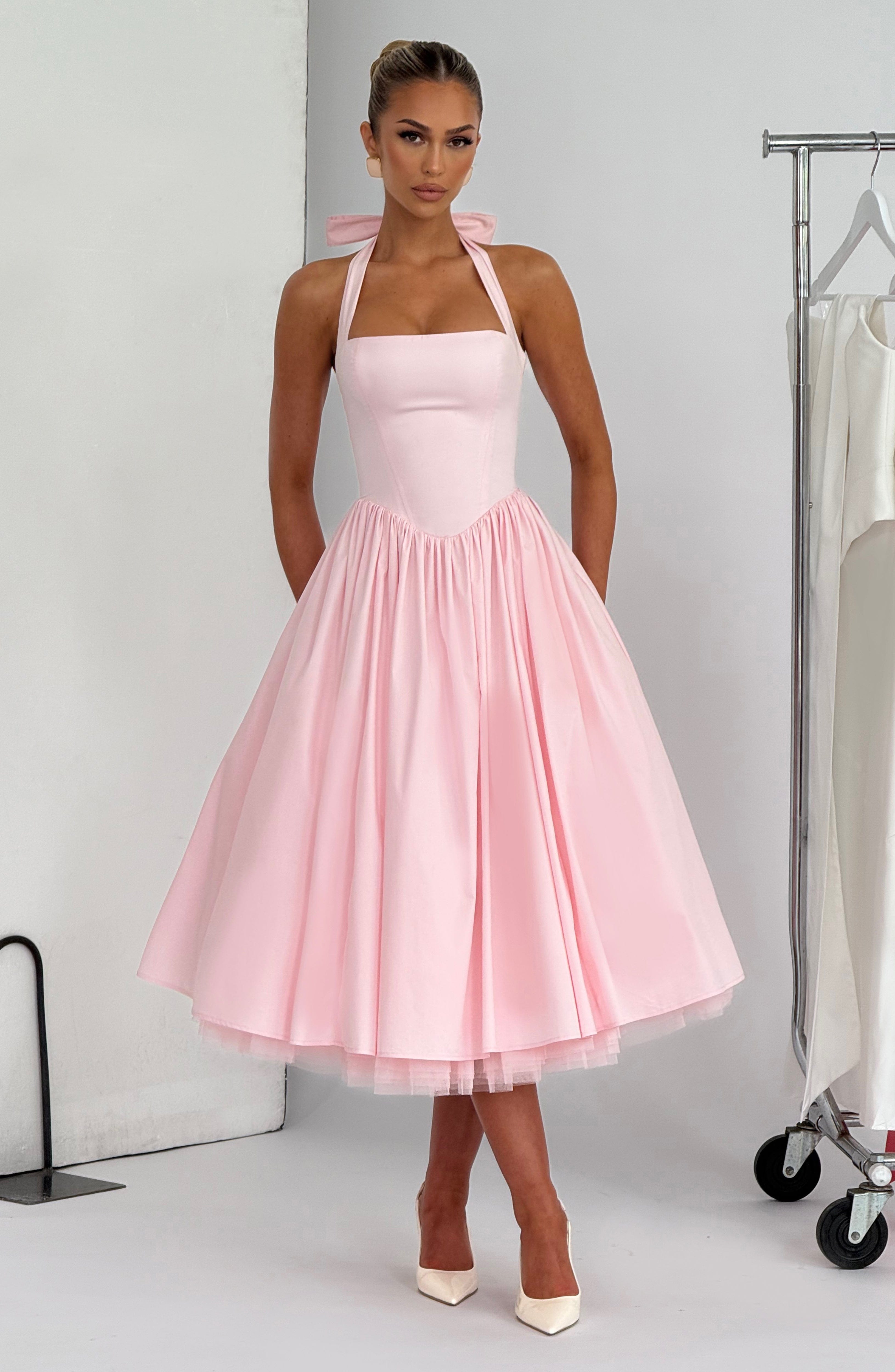 Flourenne Cressia Midi Dress in Blush