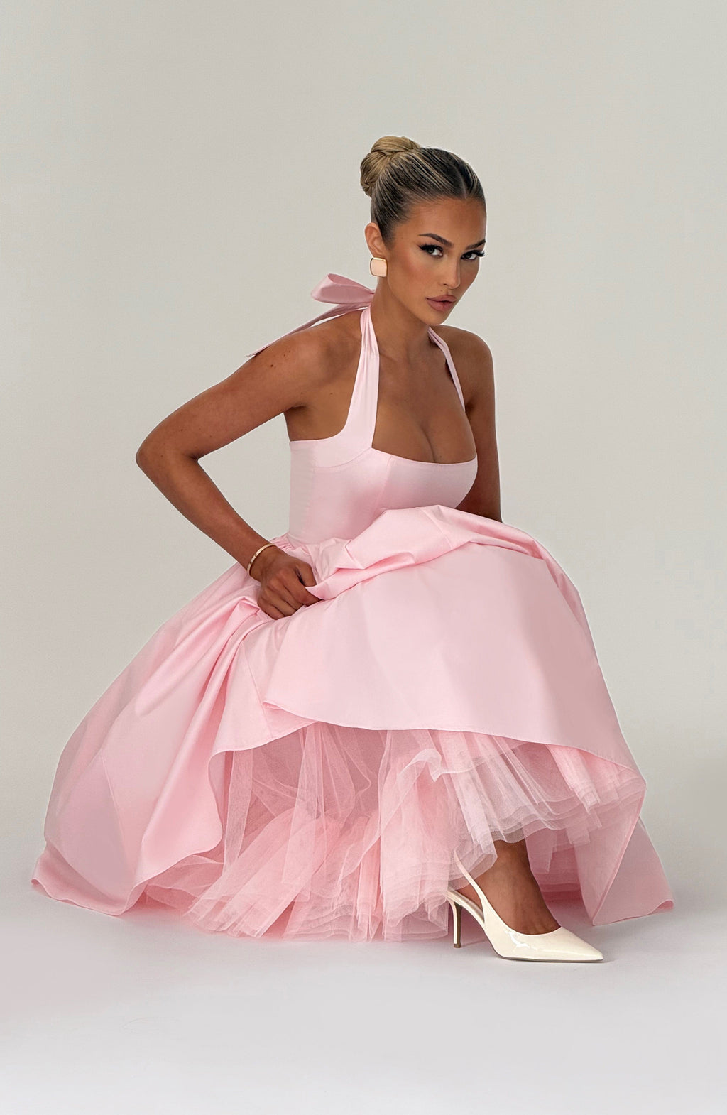 Flourenne Cressia Midi Dress in Blush