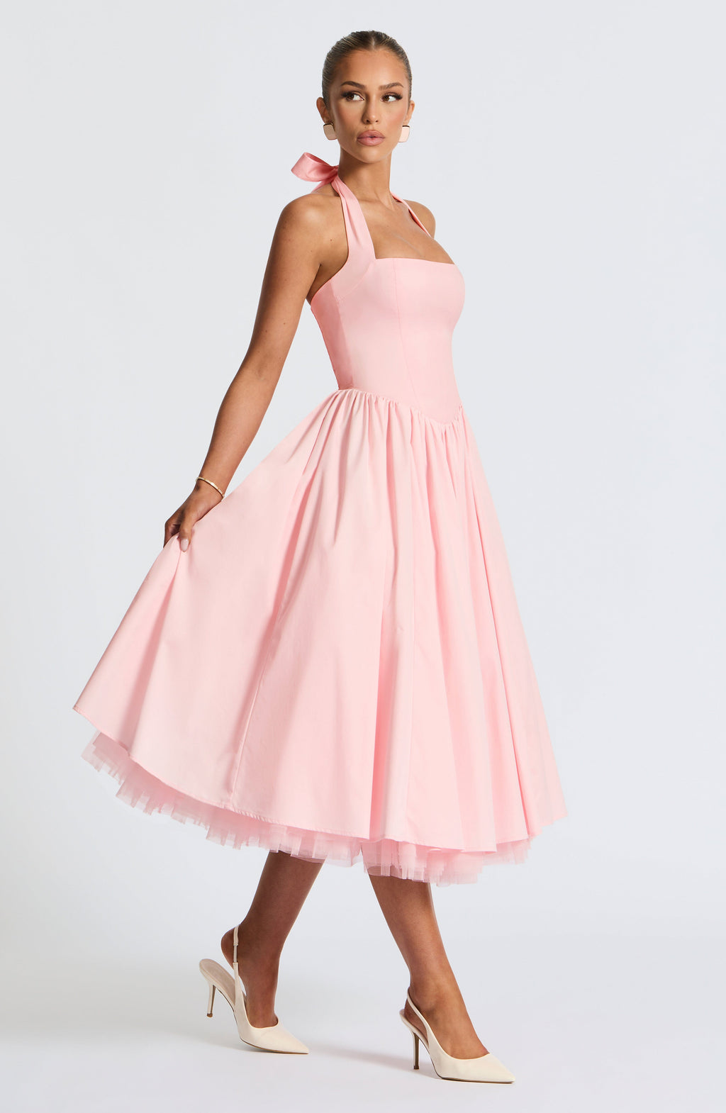 Flourenne Cressia Midi Dress in Blush