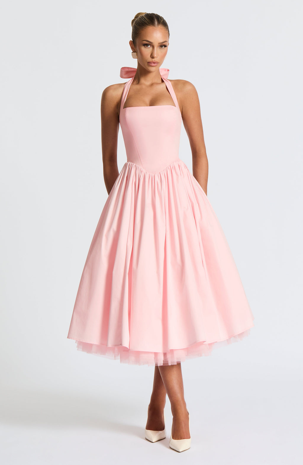 Flourenne Cressia Midi Dress in Blush