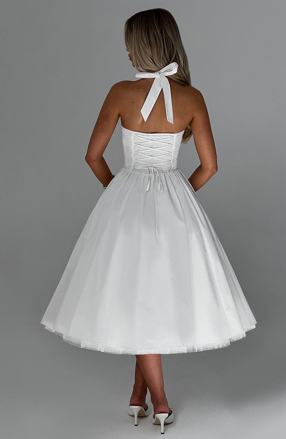 Flourenne Cressia Midi Dress in Ivory