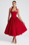 Flourenne Cressia Midi Dress in Red