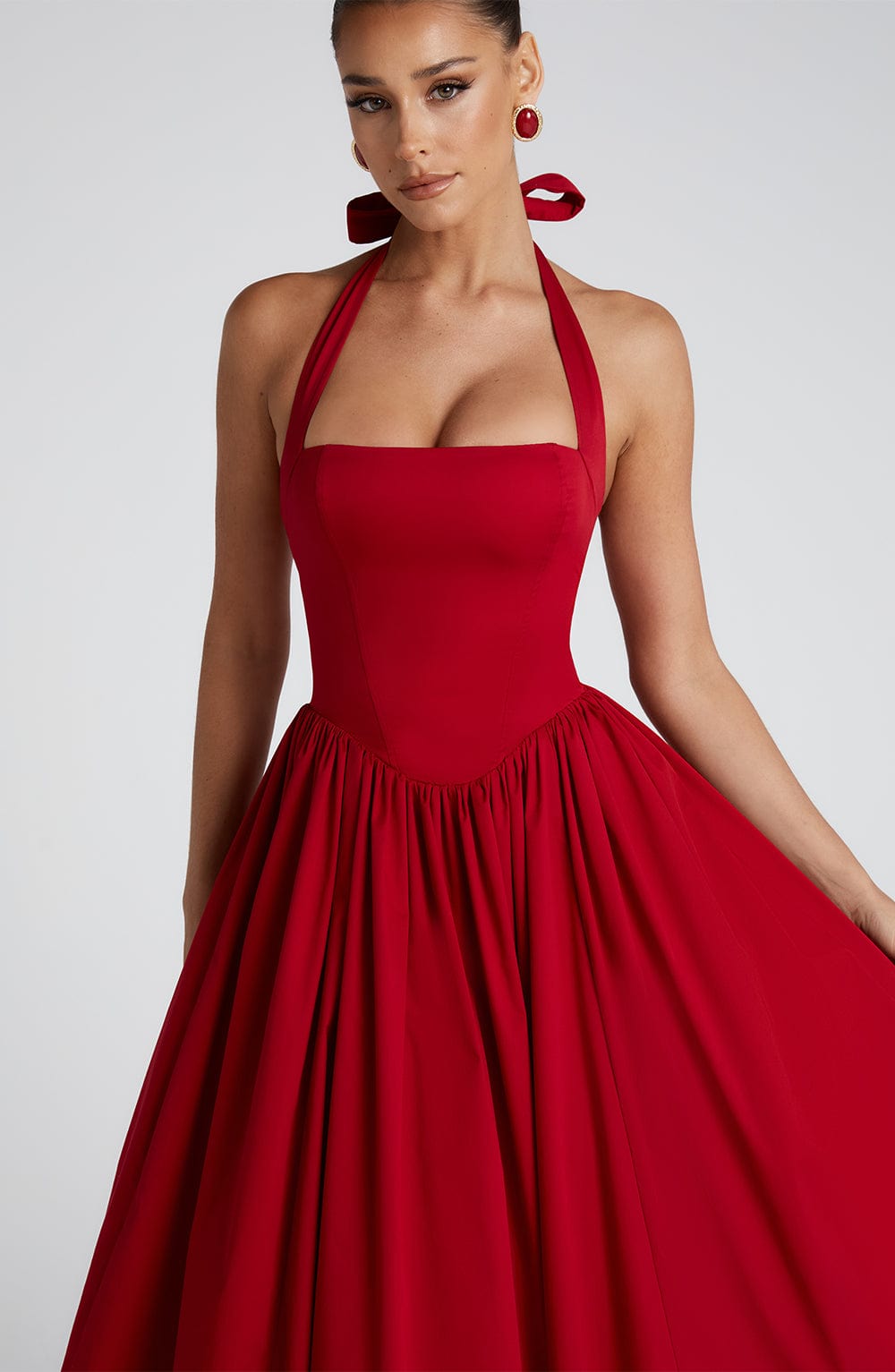Flourenne Cressia Midi Dress in Red
