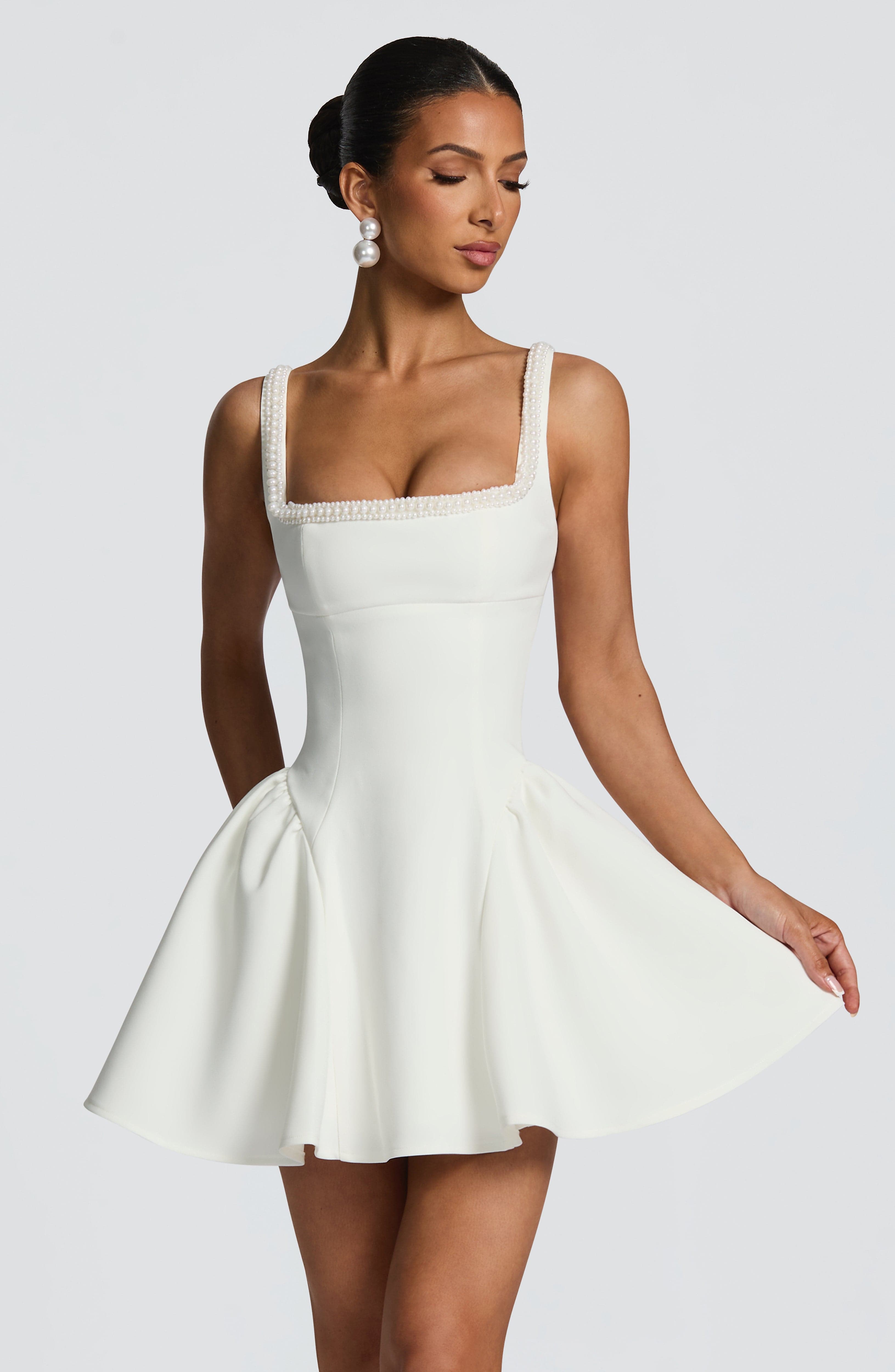 Flourenne Cristelle Mini Dress in Ivory