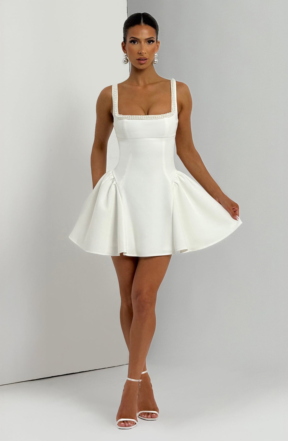 Flourenne Cristelle Mini Dress in Ivory