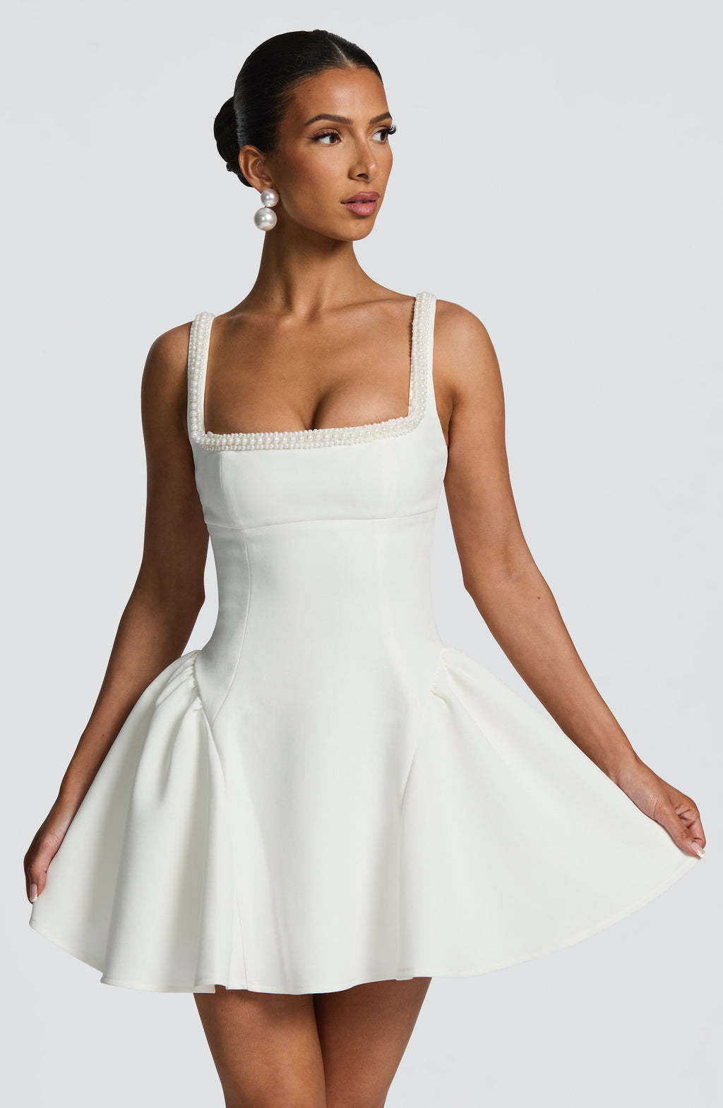 Flourenne Cristelle Mini Dress in Ivory