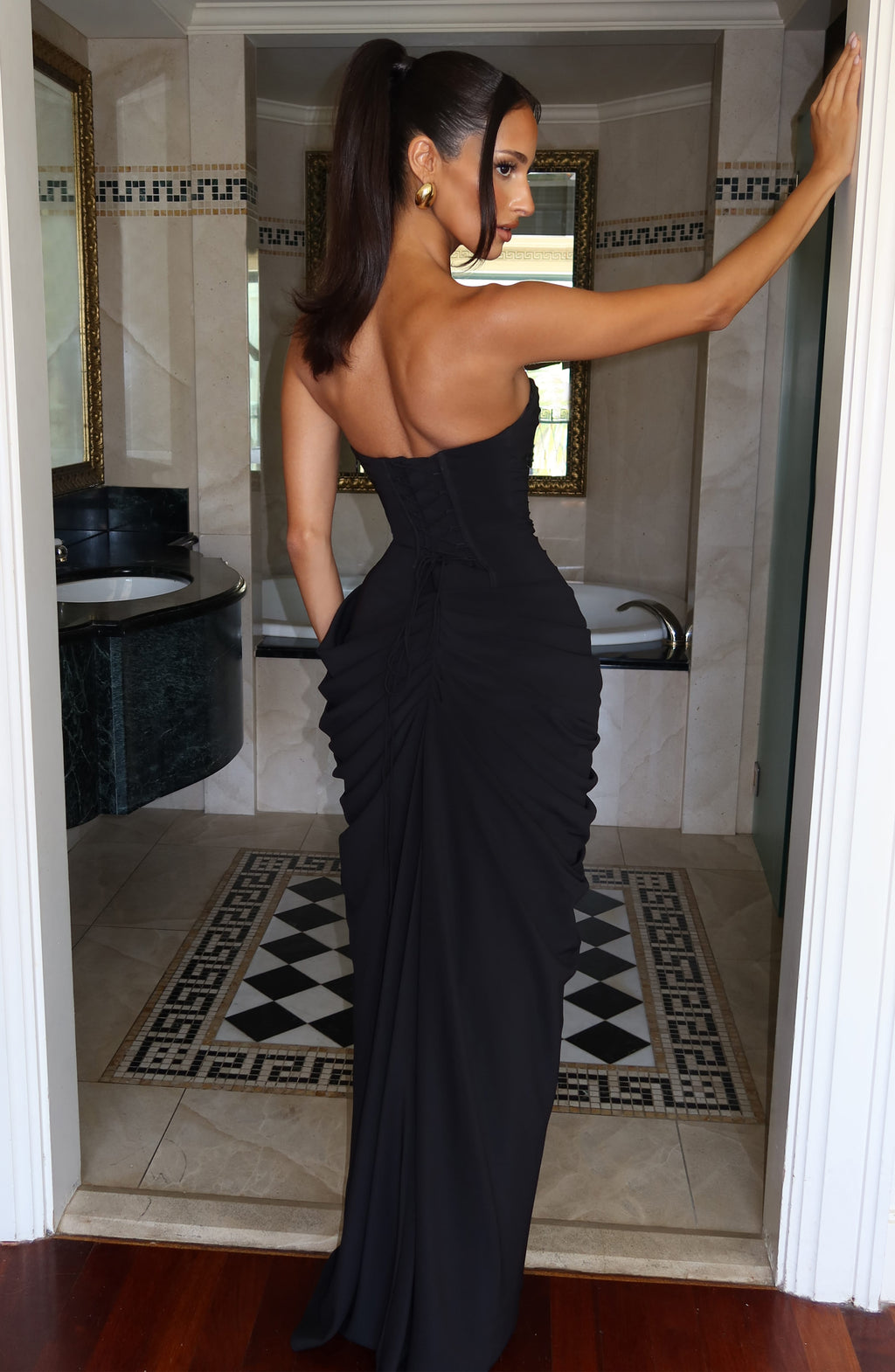 Flourenne Cyrena Maxi Dress in Black