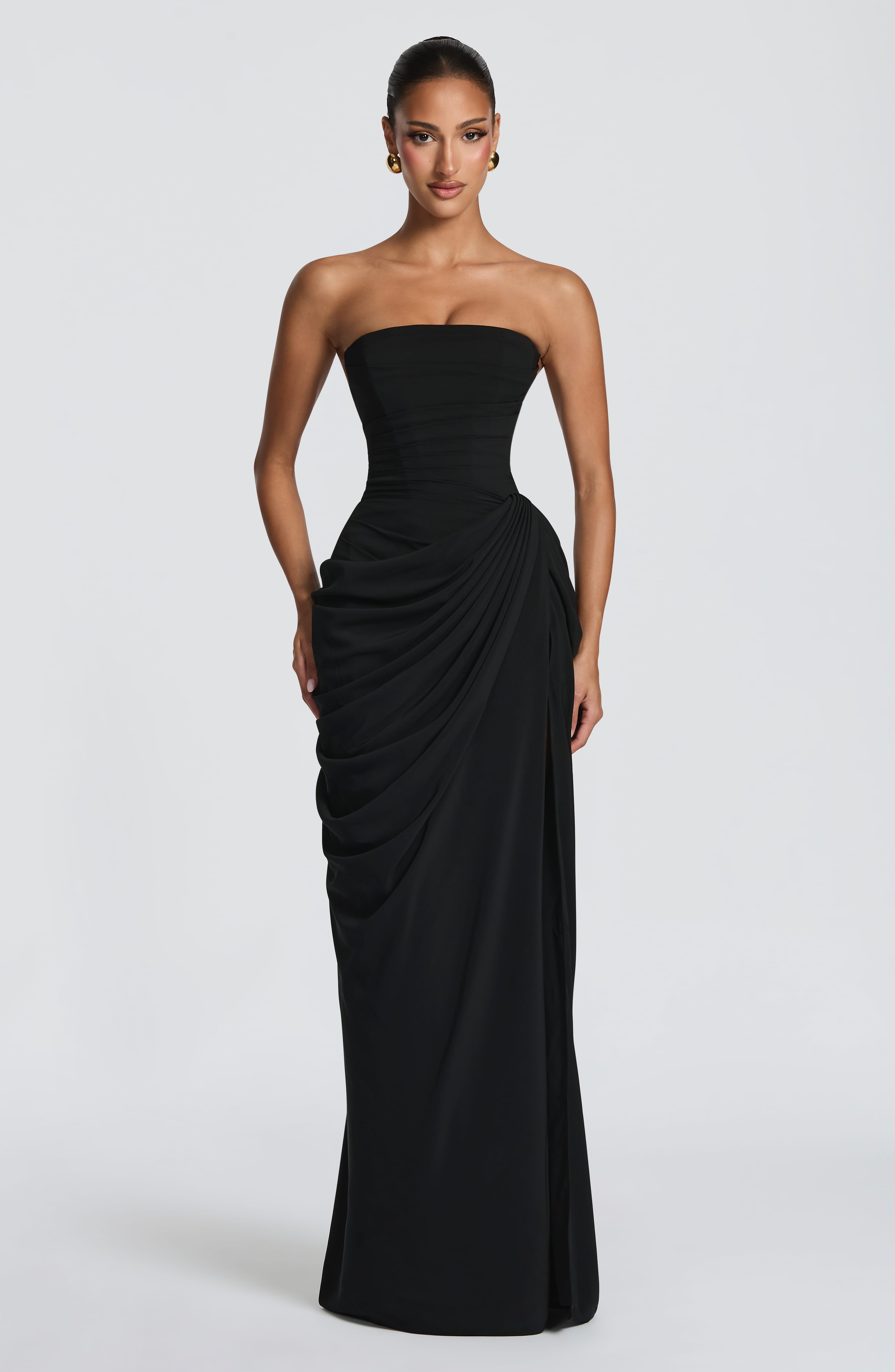 Flourenne Cyrena Maxi Dress in Black