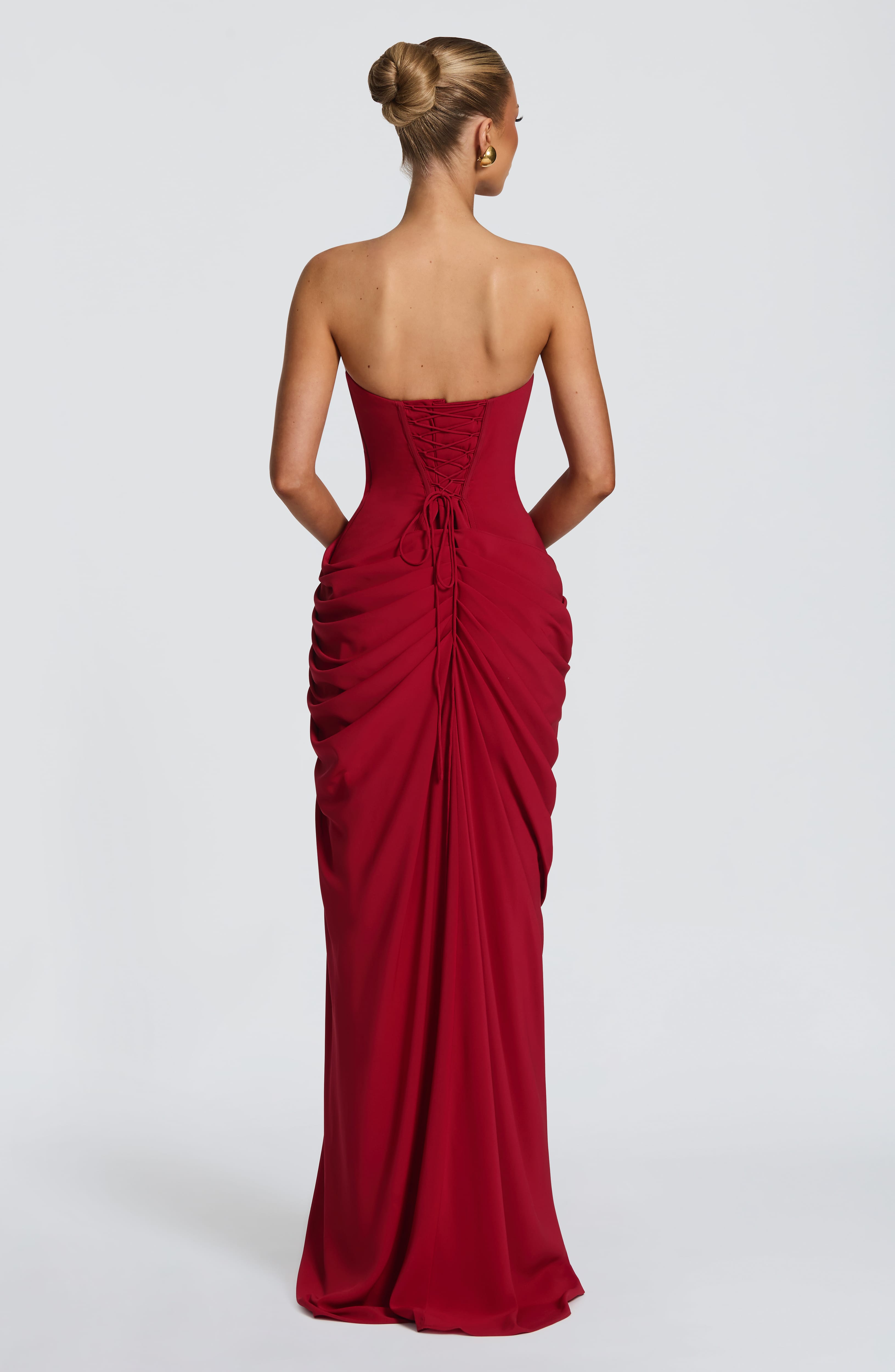 Flourenne Cyrena Maxi Dress in Deep Red