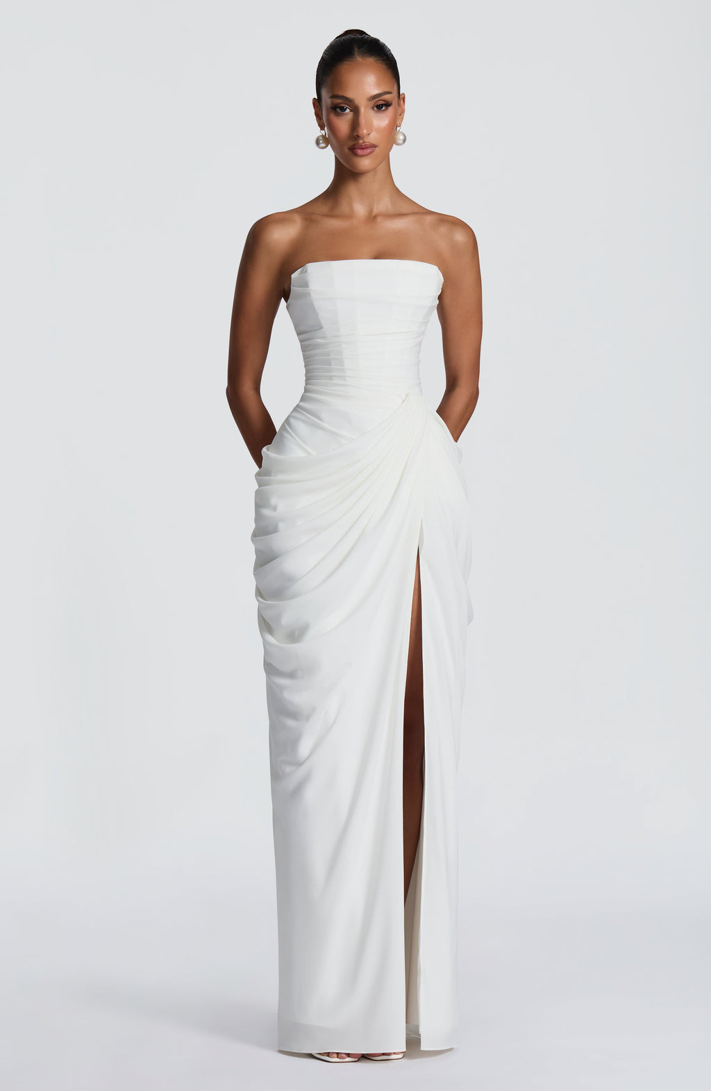 Flourenne Cyrena Maxi Dress in Ivory