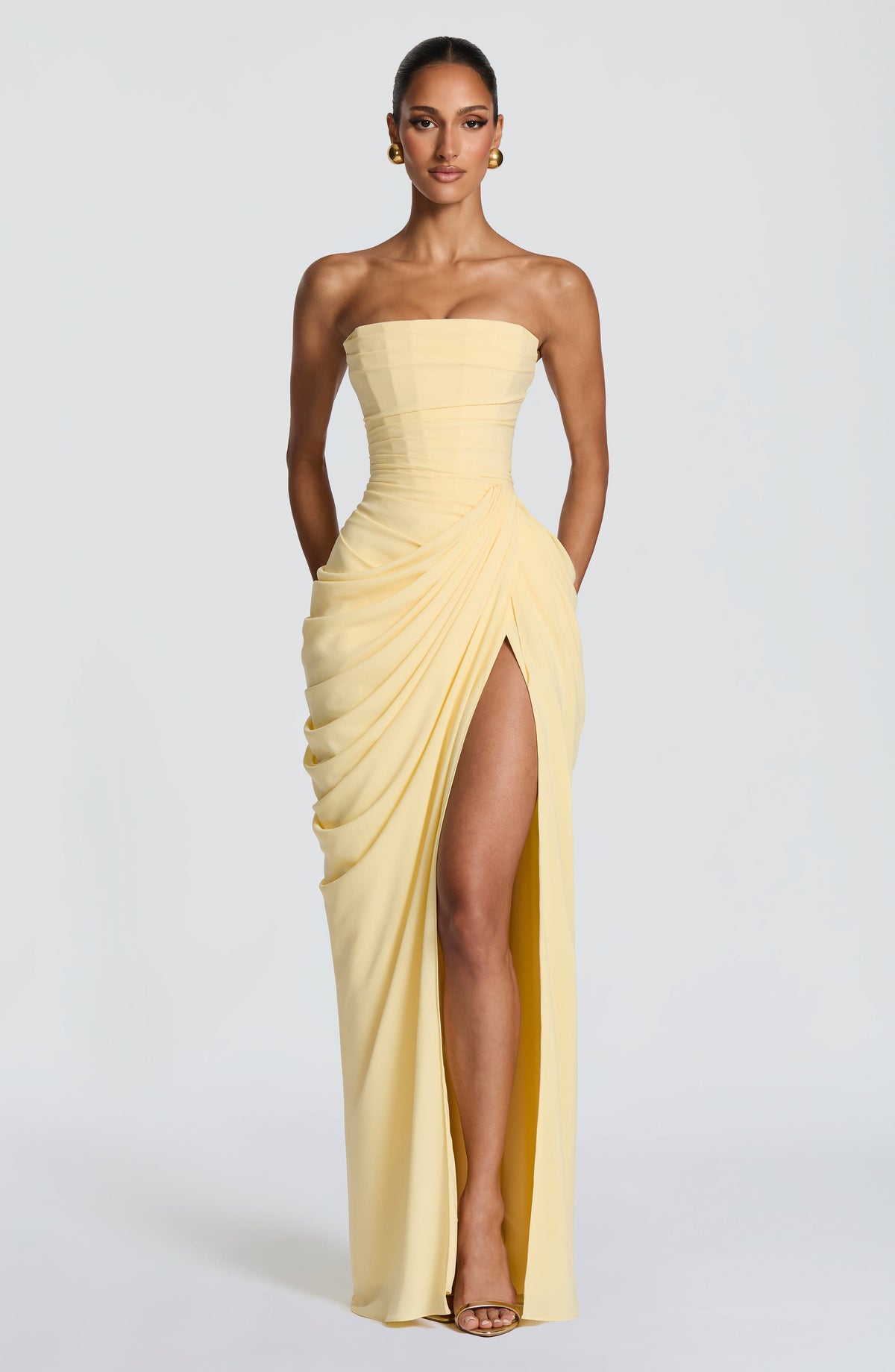 Flourenne Cyrena Maxi Dress in Lemon