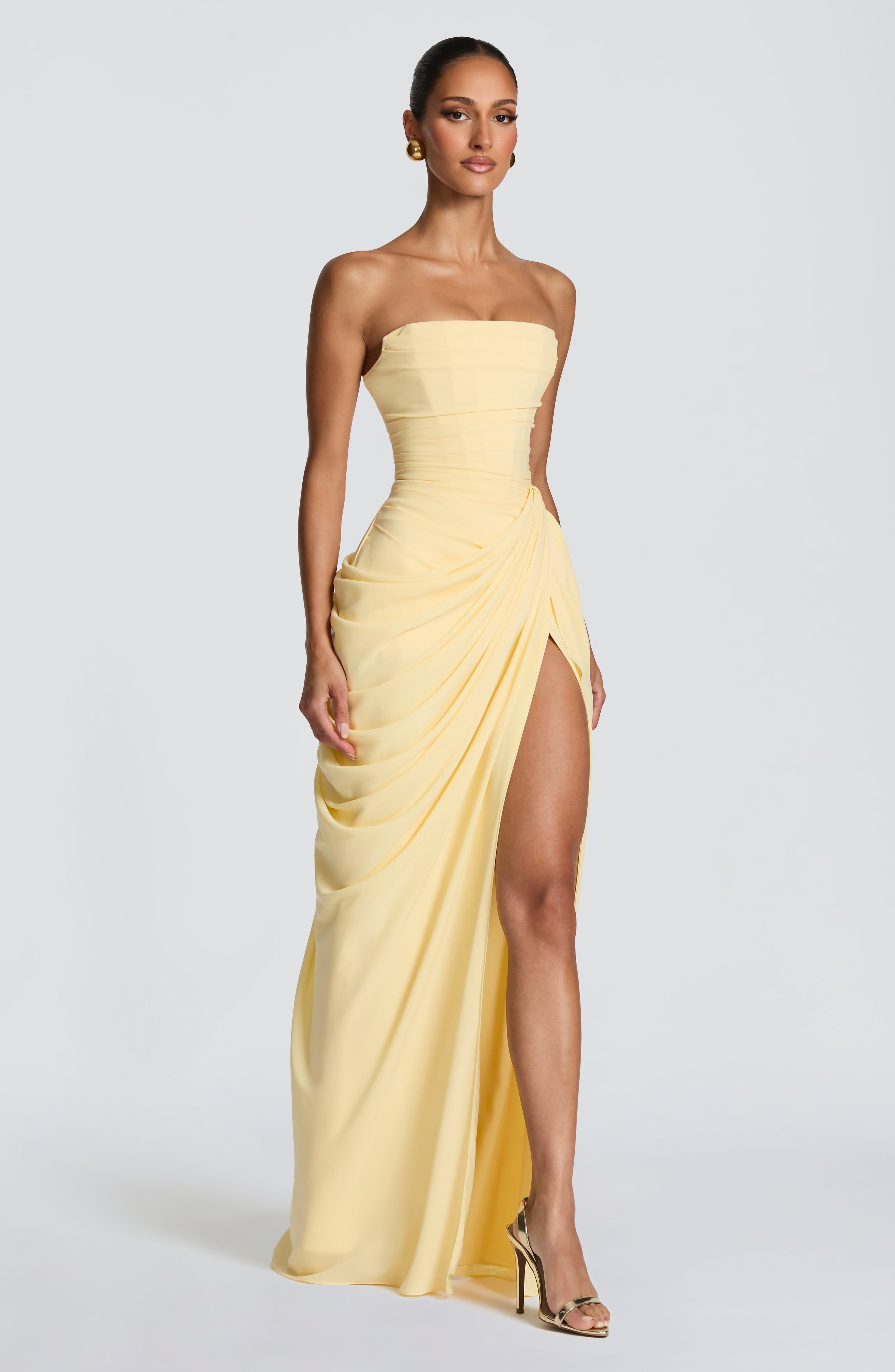 Flourenne Cyrena Maxi Dress in Lemon