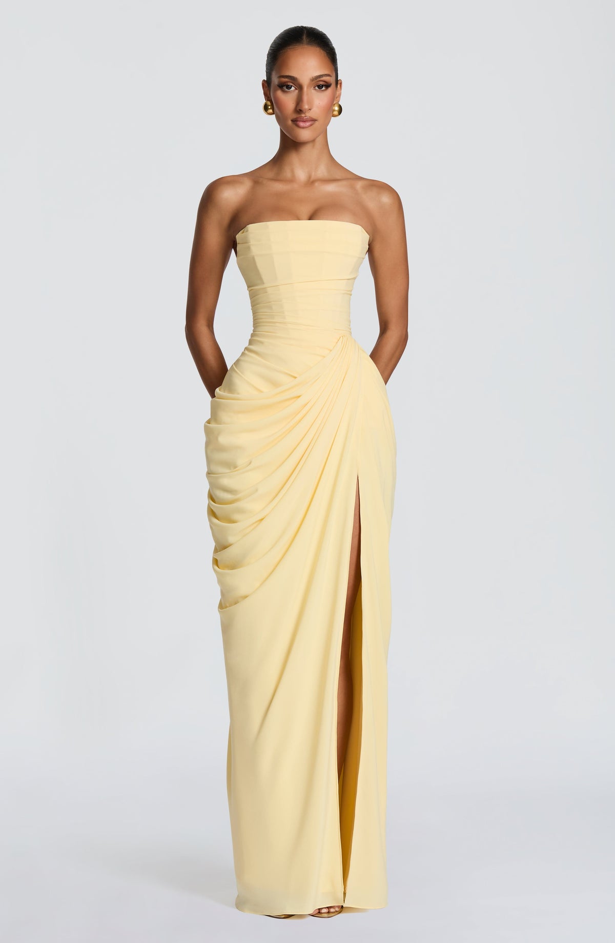 Flourenne Cyrena Maxi Dress in Lemon