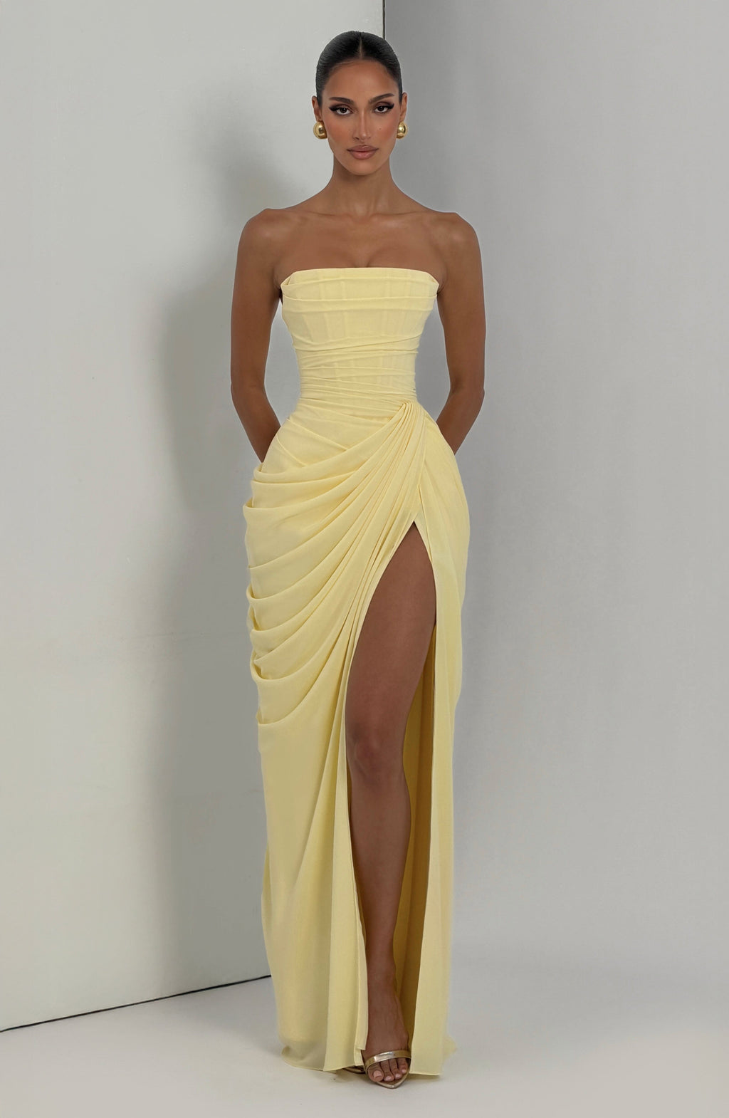 Flourenne Cyrena Maxi Dress in Lemon