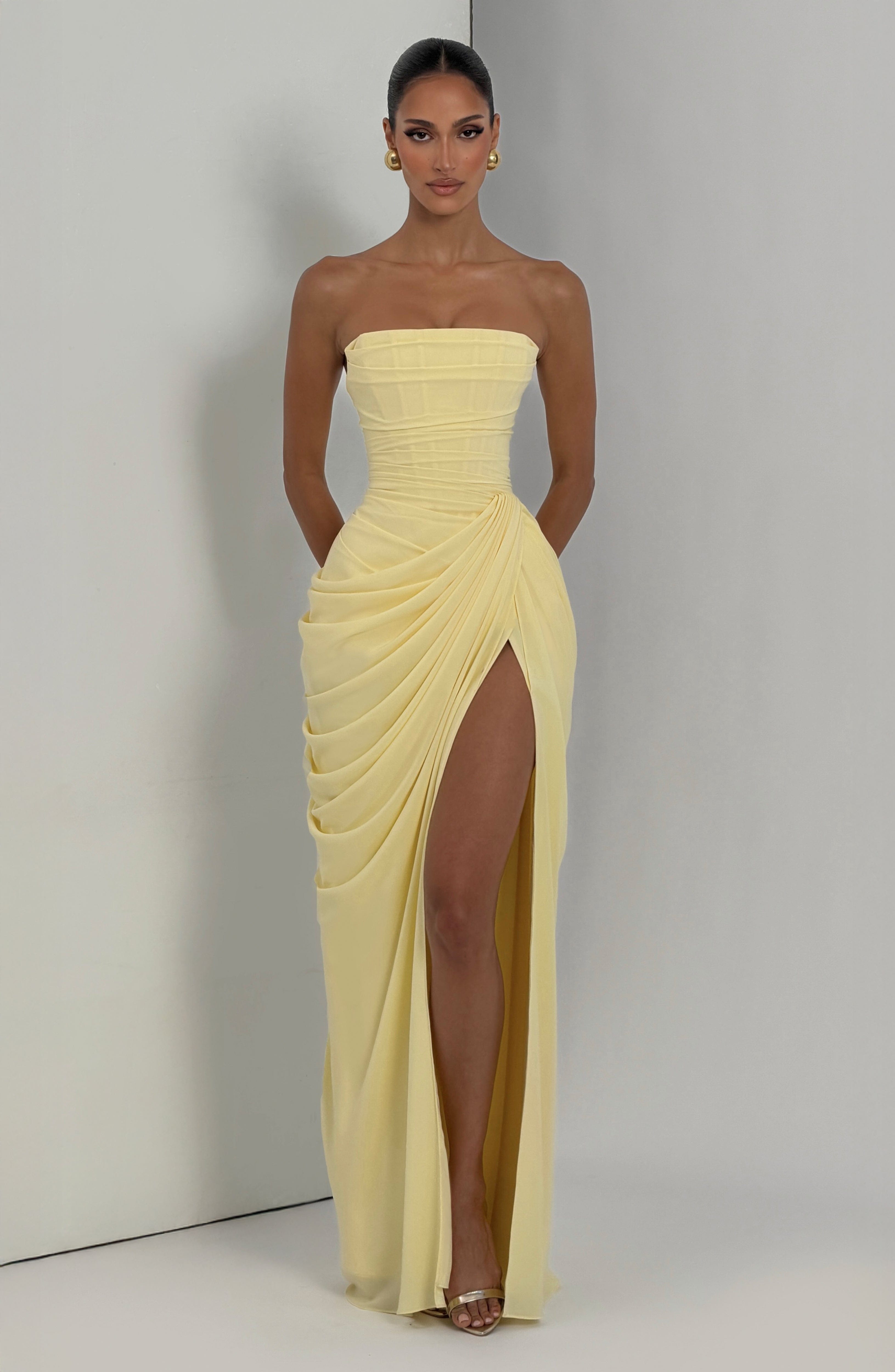 Flourenne Cyrena Maxi Dress in Lemon