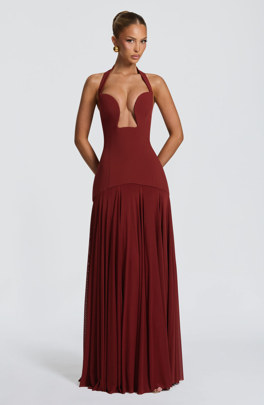 Flourenne Cyrenna Maxi Dress in Deep Rust