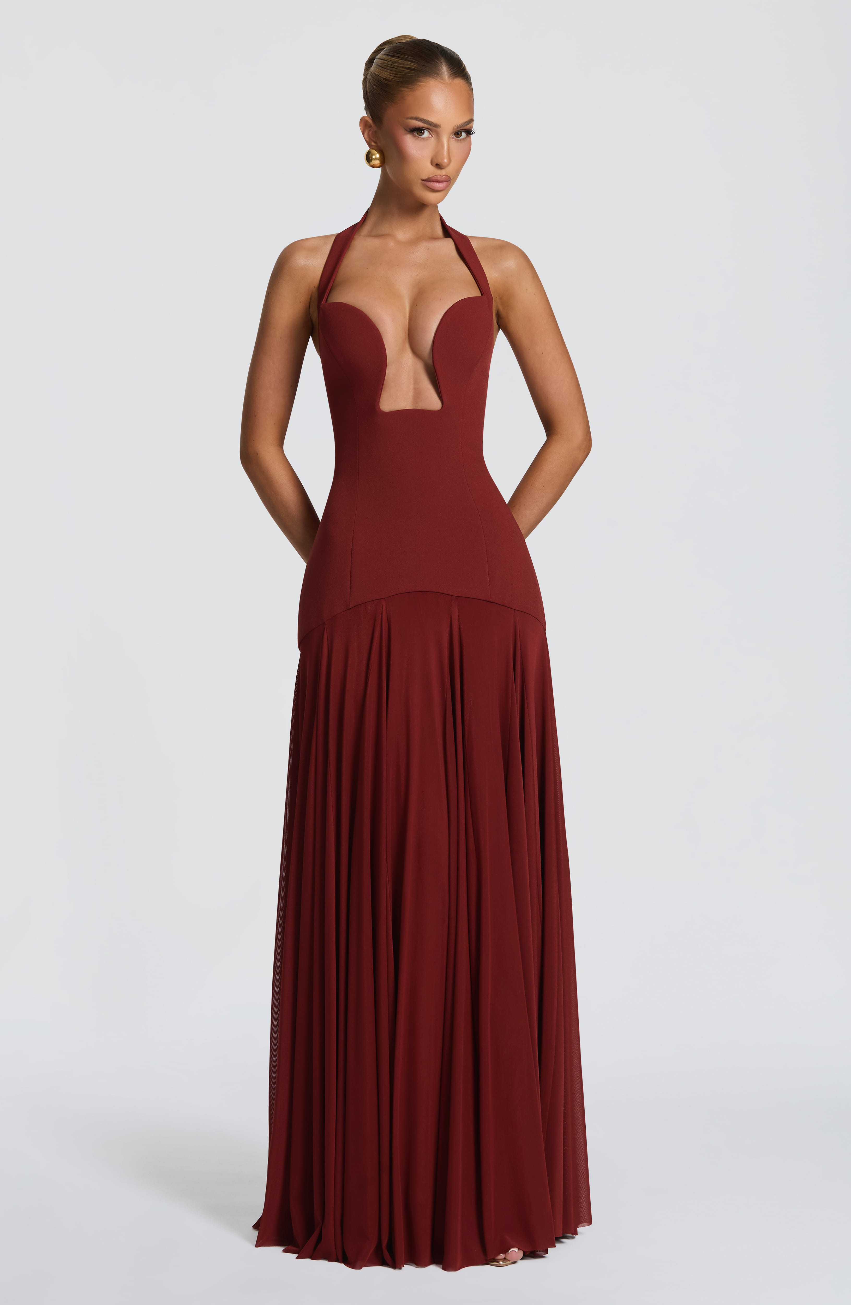 Flourenne Cyrenna Maxi Dress in Deep Rust