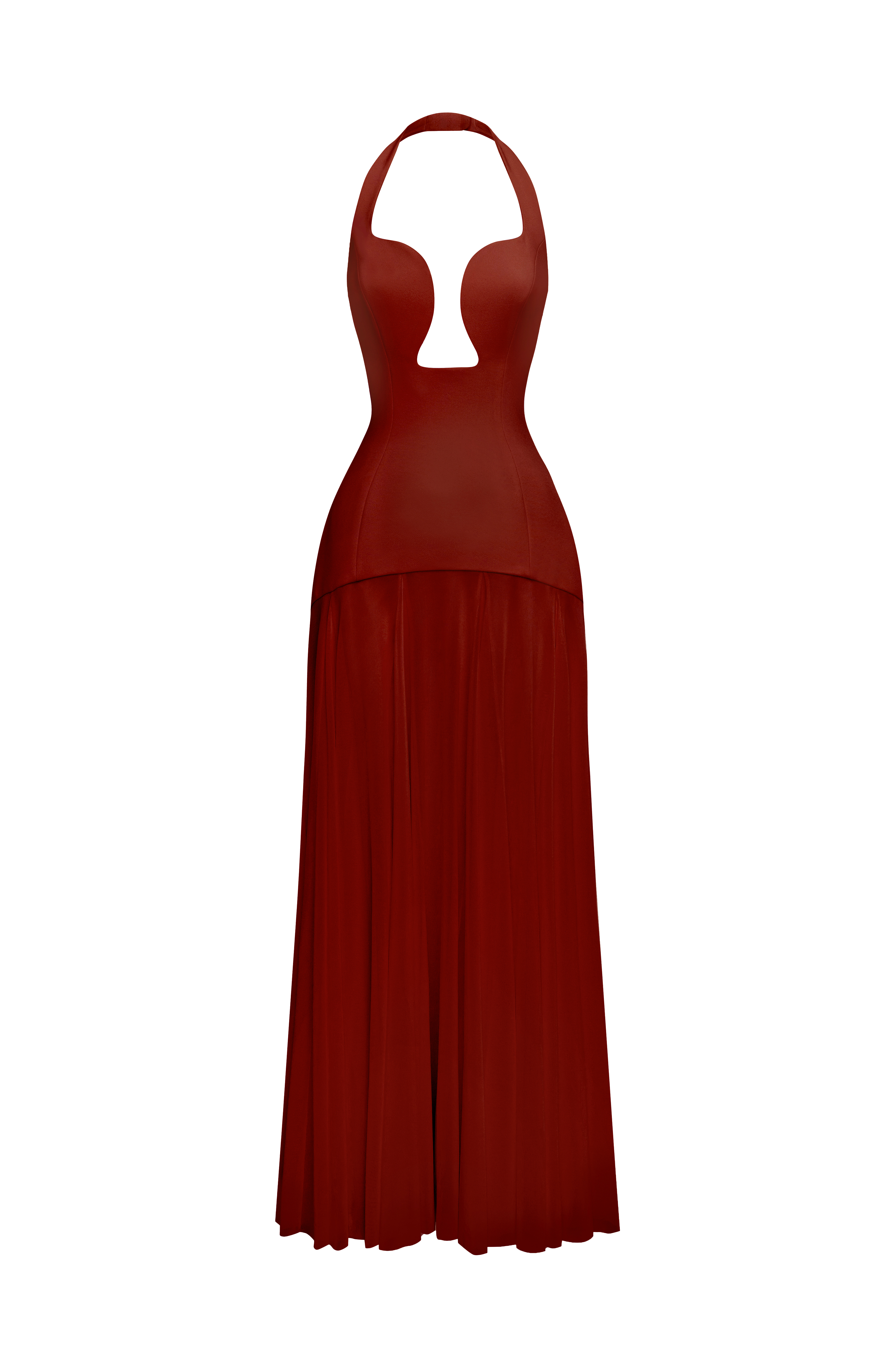 Flourenne Cyrenna Maxi Dress in Deep Rust