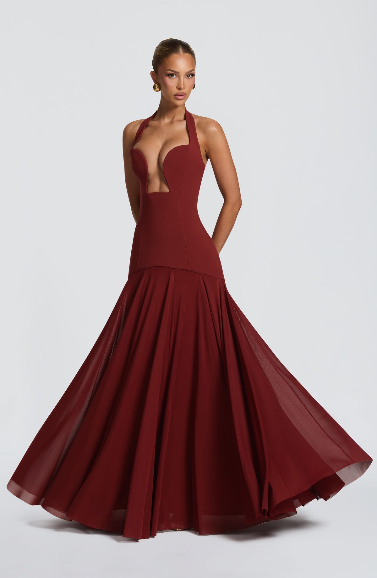 Flourenne Cyrenna Maxi Dress in Deep Rust