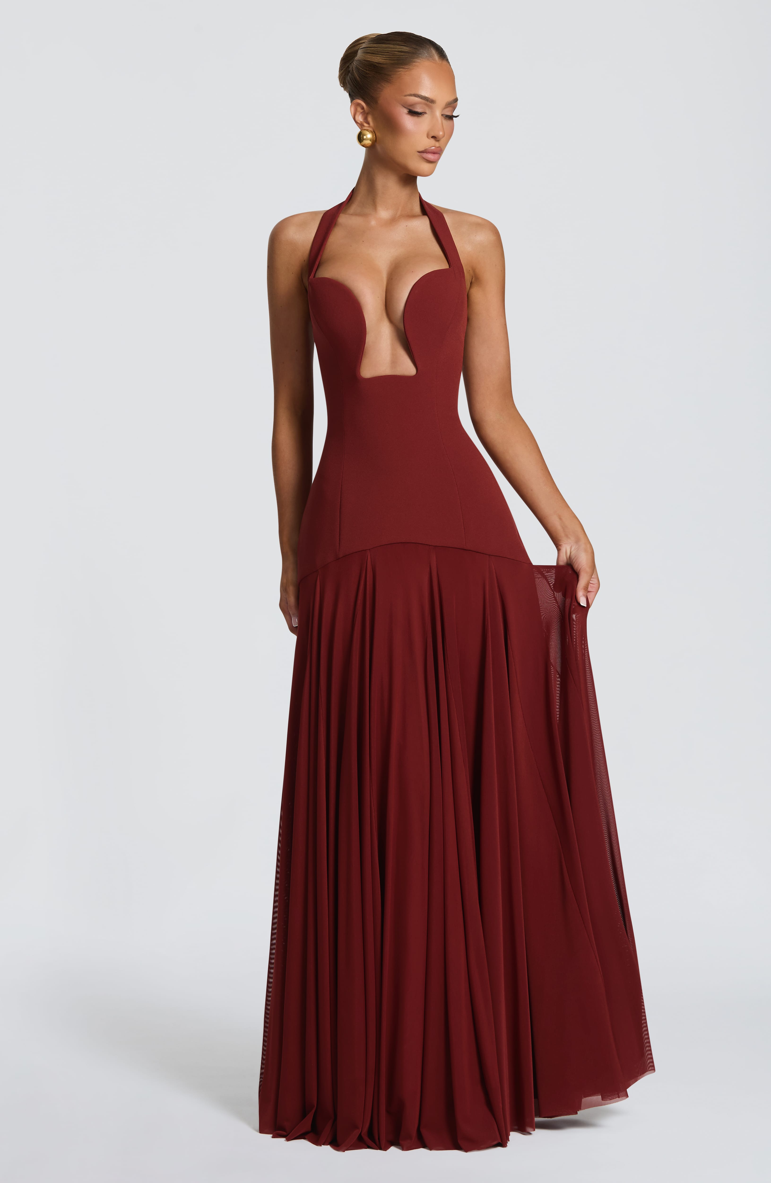 Flourenne Cyrenna Maxi Dress in Deep Rust