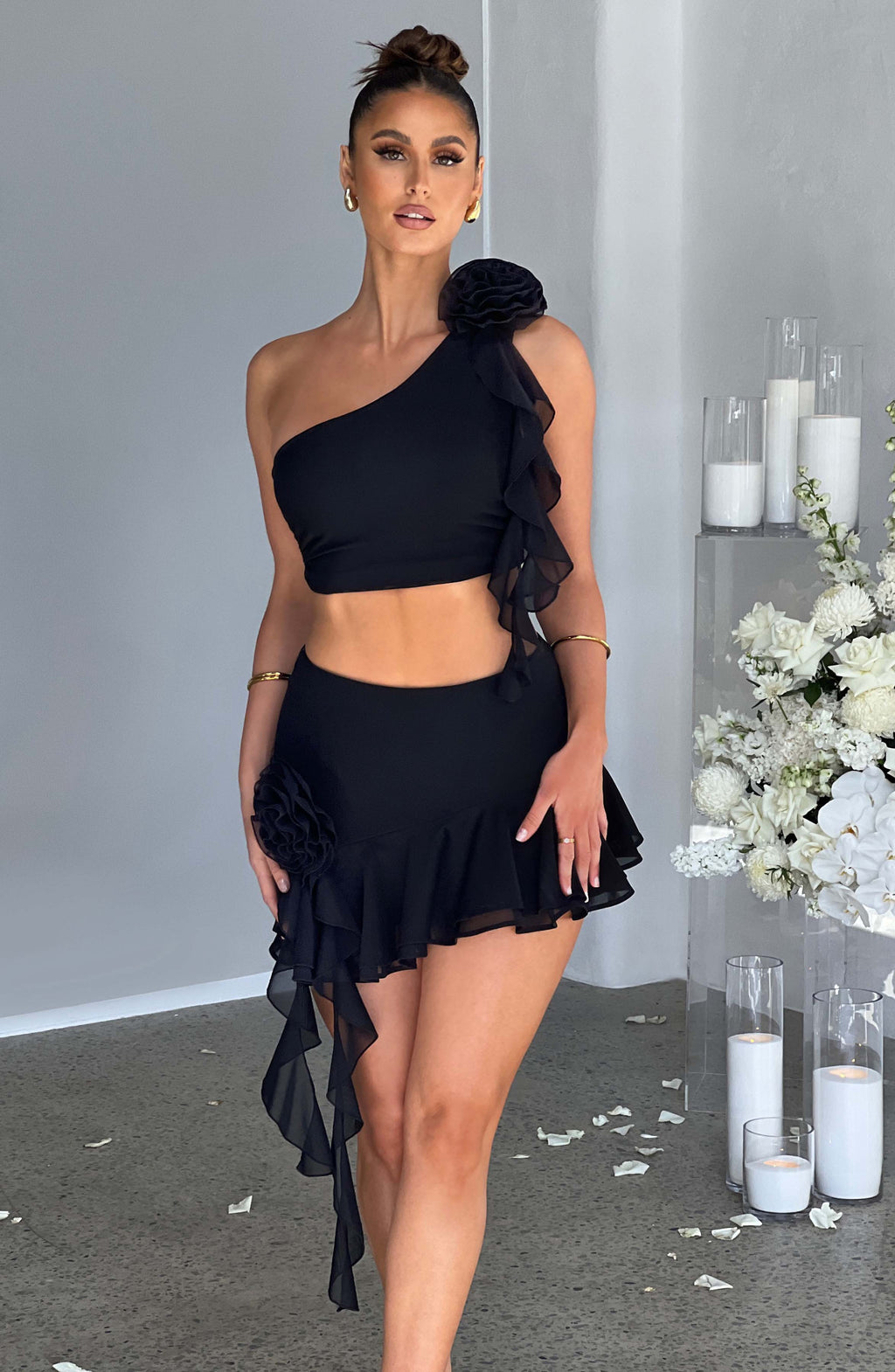 Flourenne Dainelle Top in Black