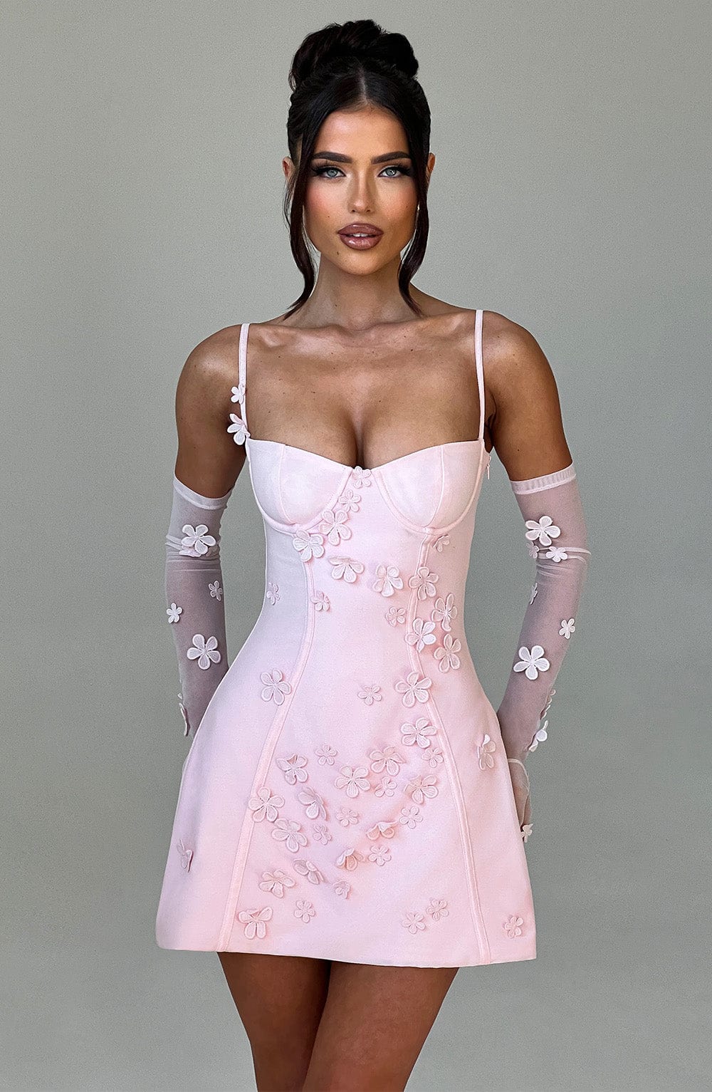 Flourenne Dalisse Mini Dress in Blush