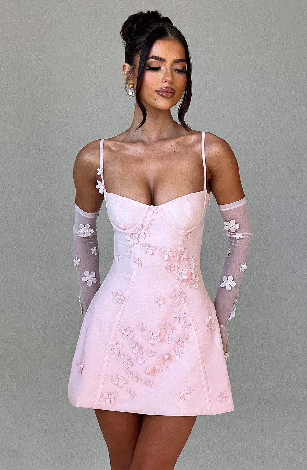 Flourenne Dalisse Mini Dress in Blush