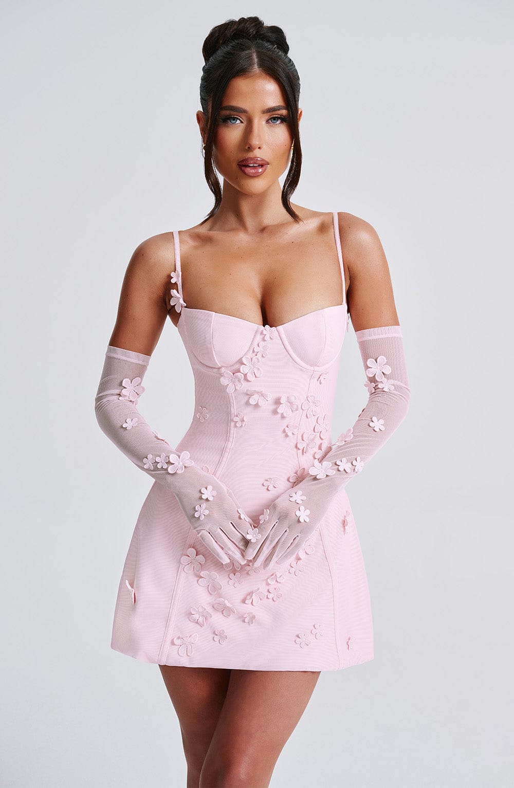 Flourenne Dalisse Mini Dress in Blush