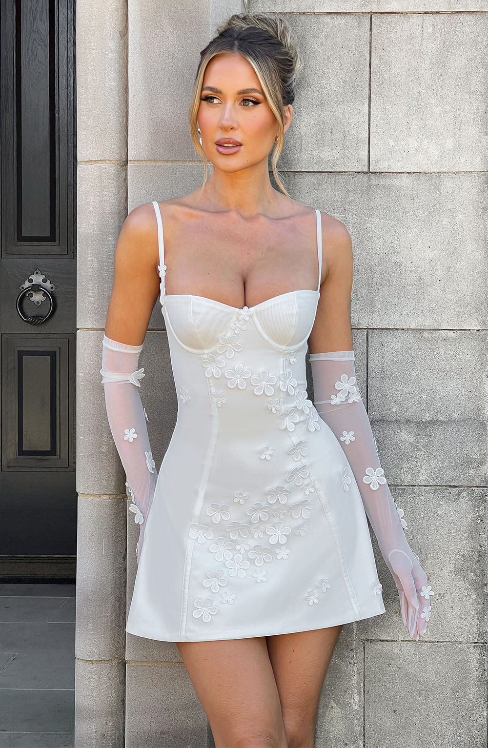 Flourenne Dalisse Mini Dress in Ivory