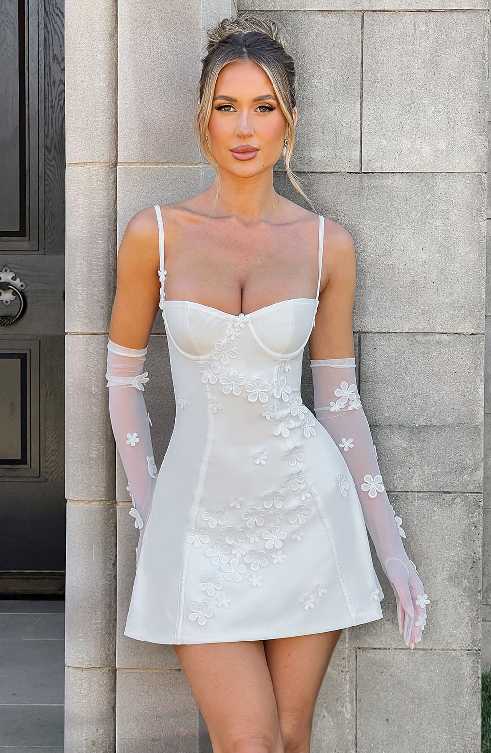 Flourenne Dalisse Mini Dress in Ivory