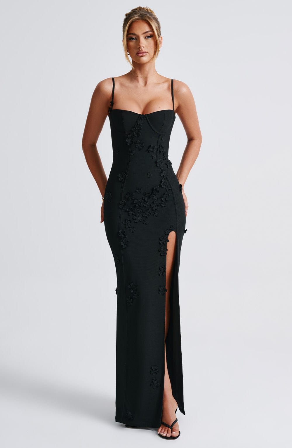 Flourenne Dalyra Maxi Dress in Black Lined