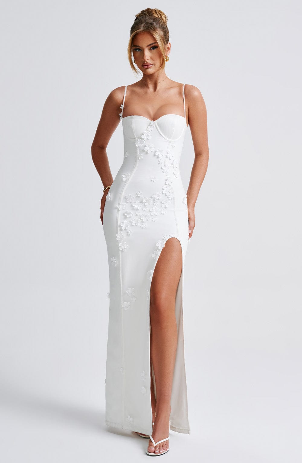 Flourenne Dalyra Maxi Dress in Ivory Lined