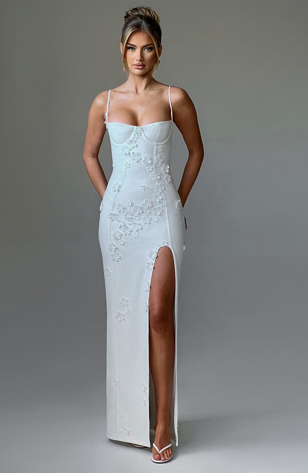 Flourenne Dalyra Maxi Dress in Ivory Lined