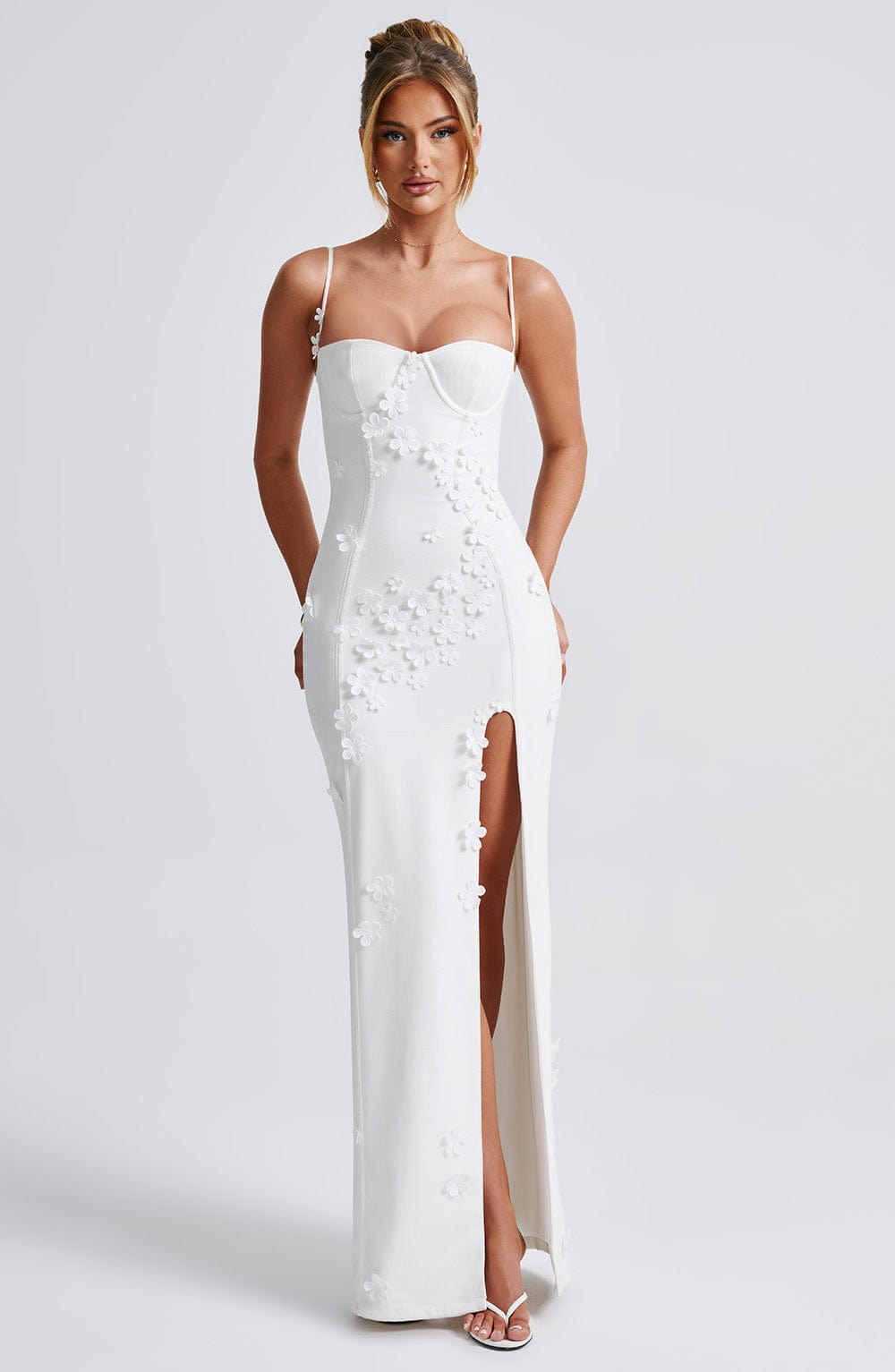 Flourenne Dalyra Maxi Dress in Ivory Lined